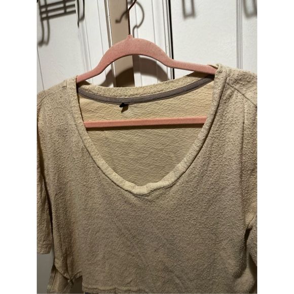 Gymshark Towel Tee Oversized Crop Top Beige Medium - Picture 8 of 8